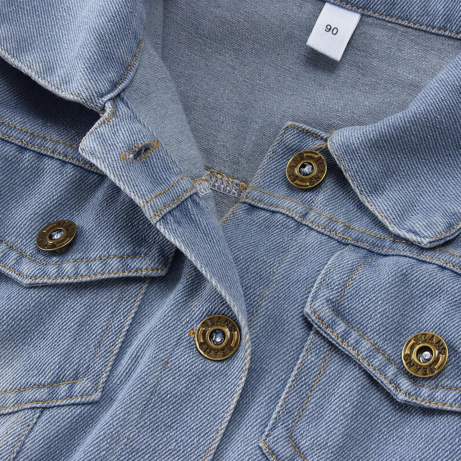 Size XS CM C&M WODRO Toddler Boys Girls Denim Jacket Big Brother Sister Embroidery Kids Jeans Jacket Top Button Down Coat Outerwear